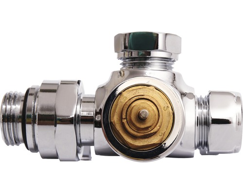 Robinet d''équerre avec vanne de régulation pour radiateurs