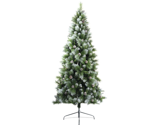 Künstlicher Weihnachtsbaum Tannenbaum Lafiora Montana H 210 cm grün weiss