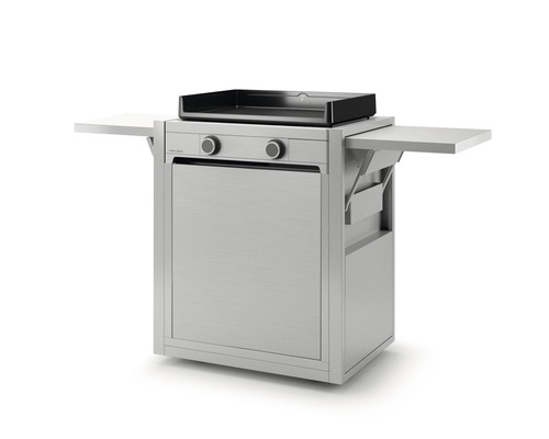 Grillstation mit zwei Seitenablagen und Grillplatte