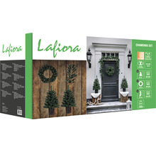 Lafiora Chamonix Set avec sapin de Noël à LED, couronne à LED et guirlande à LED