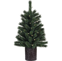 Sapin de Noël artificiel avec éclairage dans un pot
