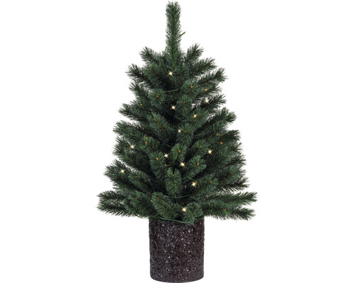 Sapin de Noël artificiel avec éclairage dans un pot