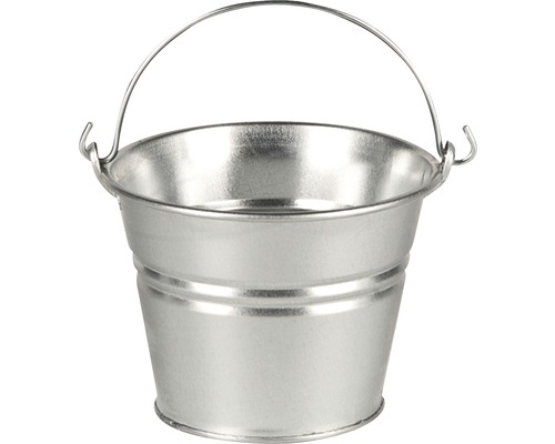 Seau en métal avec poignée de transport