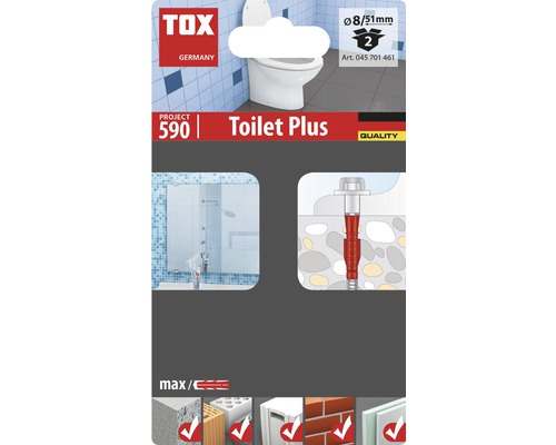 TOX Project 590 Toilet Plus Befestigungsmaterial, Durchmesser acht Millimeter, Länge 51 Millimeter, zwei Stück