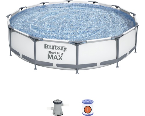 Piscine tubulaire Bestway Steel Pro Max avec pompe de filtration et cartouche filtrante