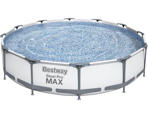 Kit piscine hors sol piscine tubulaire Bestway Steel Pro Max ronde Ø 366x76 cm y compris épurateur à cartouche blanc