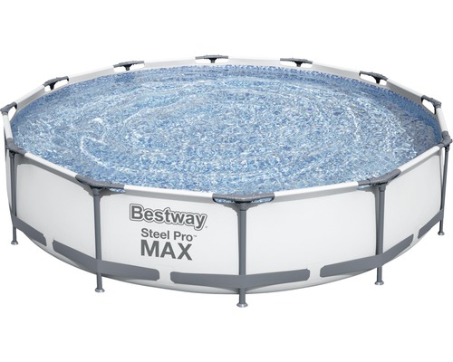 Aufstellpool Framepool-Set Bestway Steel Pro Max rund Ø 366x76 cm inkl. Kartuschenfilteranlage weiss