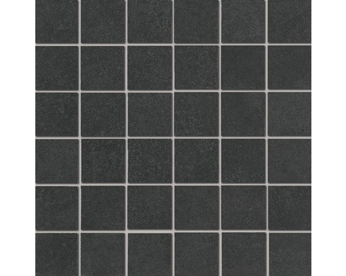 Feinsteinzeugmosaik Emilia anthrazit 30x30 cm Fliesenmosaik mit quadratischen, dunklen Steinen