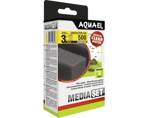 Eponge filtrante AQUAEL pour Unifilter 500 3 pièces Aquael Media Set pour filtre d''aquarium avec trois éponges filtrantes