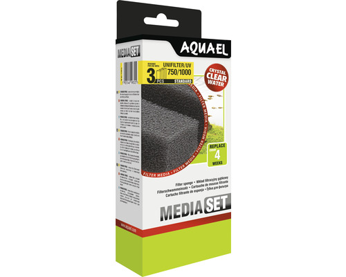 Eponge filtrante AQUAEL pour Unifilter 750/1000 3 pièces AQUAEL Media Set pour filtres d''aquarium, paquet de trois