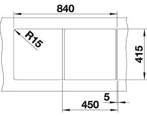 Technische Zeichnung mit Massangaben