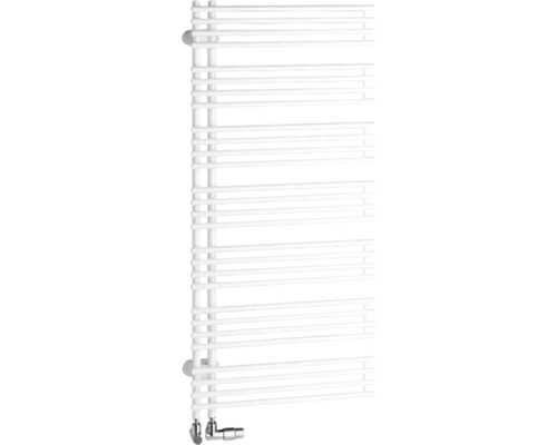 Sèche-serviettes blanc avec tubes chauffants horizontaux