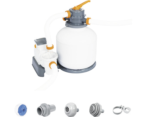 Installation de filtre à sable avec pompe et accessoires pour piscines