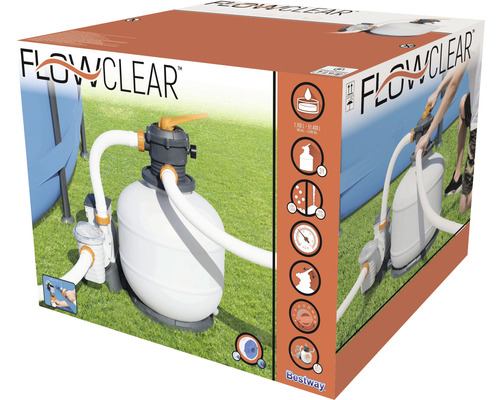 Verpackung einer Bestway Flowclear Sandfilteranlage