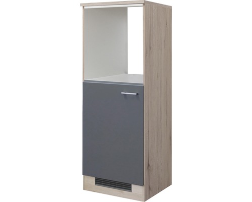 Meuble pour four/réfrigérateur Flex Well Tiago lxhxp 60x169x60 cm couleur de façade gris basalte - couleur du corps chêne clair san remo