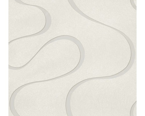 Papier peint intissé 53339 Colani VISIONS abstrait crème argent Papier peint avec motif ondulé