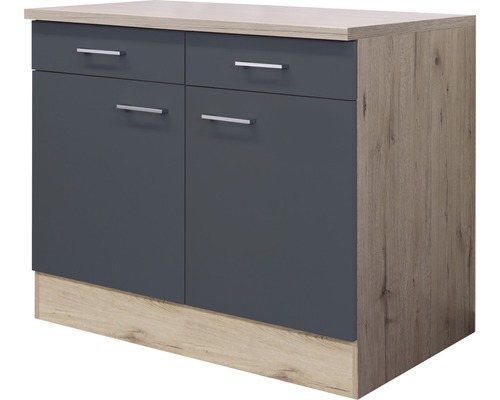 Unterschrank mit Schublade und Drehtür Flex Well Tiago BxHxT 100x85x60 cm Frontfarbe basaltgrau - Korpusfarbe san remo eiche hell Unterschrank mit Schublade und Drehtür Flex Well Tiago BxHxT 100x85x60 cm Frontfarbe basaltgrau - Korpusfarbe san remo eiche hell