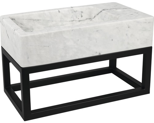 Vasque en marbre avec structure métallique noire