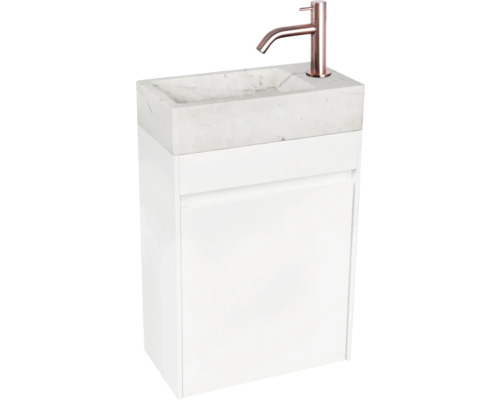 Meuble sous-vasque HURA L 40 cm G/D blanc