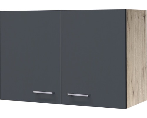 Hängeschrank Flex Well Tiago BxHxT 80x54.8x32 cm Frontfarbe basaltgrau - Korpusfarbe san remo eiche hell