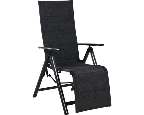 Chaise de jardin fauteuil de jardin chaise de jardin Garden Place Eve 57 x 74 x 110 cm aluminium plastique textile gris avec accoudoir