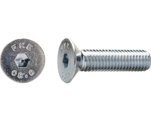 Zwei Ansichten einer Senkkopfschraube mit Innensechskant