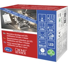 Guirlande lumineuse Konst Smide avec LED, à piles, multifonction et minuterie, 6 heures