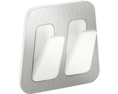 Doppelter Kleiderhaken aus Edelstahl und Kunststoff