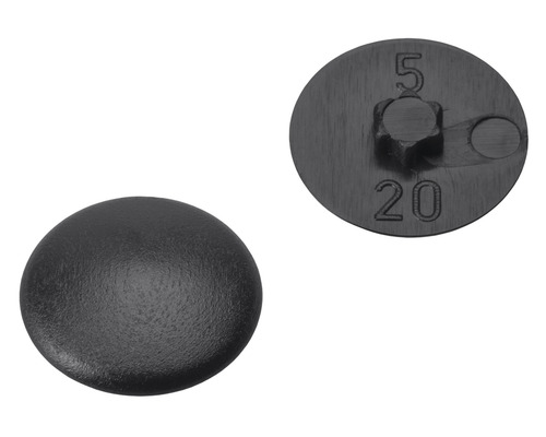 Caches gr. 20 pour empreinte étoile noirs en plastique 200 unités Capuchon de recouvrement