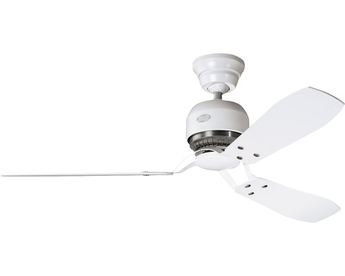 Ventilateur de plafond Hunter Fan Industrie Ø 132 cm avec trois pales en érable blanc