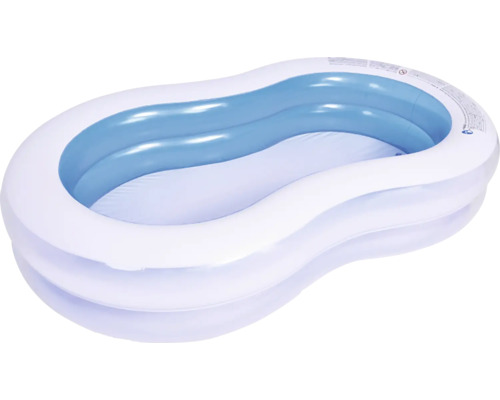 Ensemble de piscine hors sol à pose rapide Familypool PVC rectangulaire 240x140x47 cm sans accessoires blanc/bleu