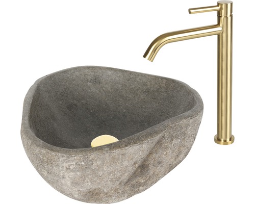 Vasque en pierre avec robinet
