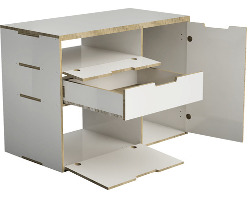 Offener Unterschrank mit Schublade und Regalfächern