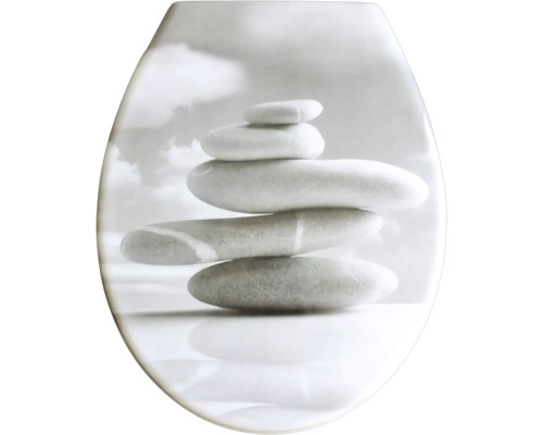 Toilettendeckel mit Steinmotiv