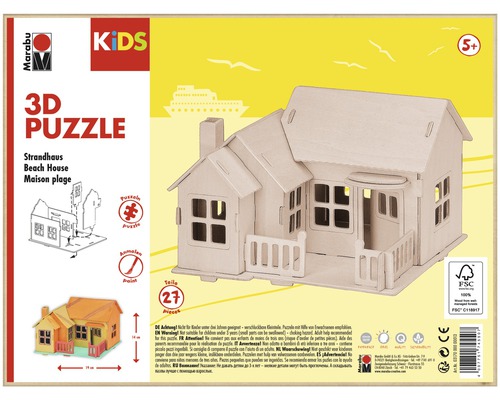 Puzzle 3D maison de plage Marabu Kids