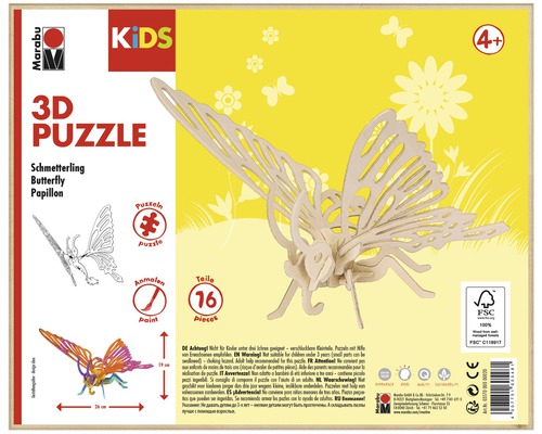 Marabu Kids 3D-Puzzle Schmetterling