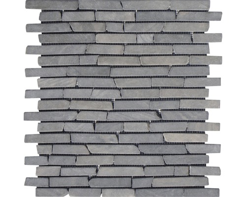 Mosaïque en pierre naturelle Slim Brick graphite tumbled Mosaïque en pierre naturelle pour la décoration murale et le revêtement de sol