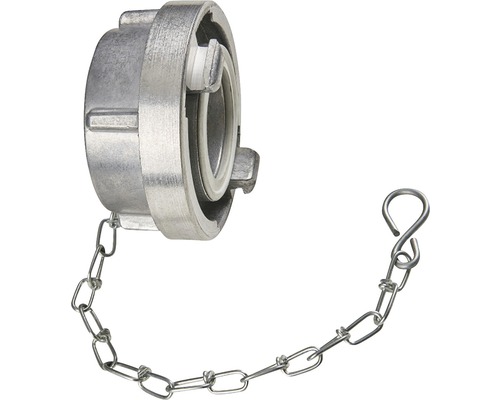 Raccord d'obturation STORZ aluminium 52-C distance entre les taquets 66 mm Bouchon Storz avec chaîne