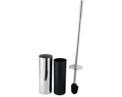 Brosse de toilette avec support en acier inoxydable et plastique