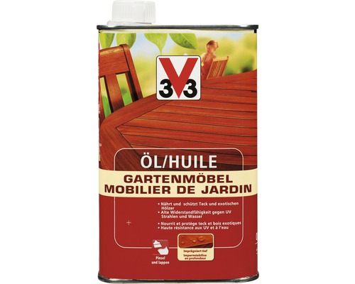 Huile pour meubles de jardin 3V3 pour la protection et l''entretien des meubles de jardin