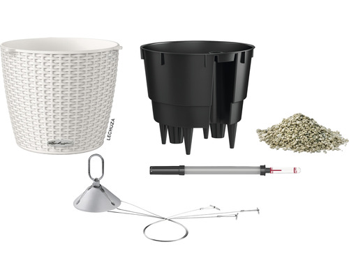 Komplettes Lechuza Pflanzgefäss Set mit Pflanzeinsatz, Substrat und Wasserstandsanzeiger