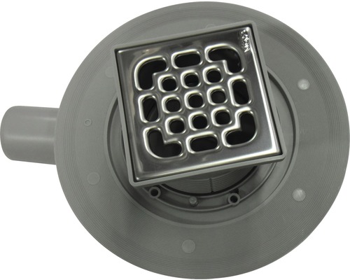 Bodenablauf mit quadratischem Edelstahleinsatz