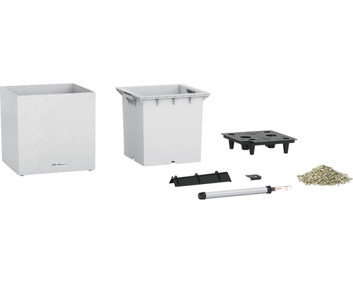 Ensemble complet de bac à fleurs avec insert, système d''irrigation et accessoires