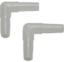 Deux raccords coudés en plastique