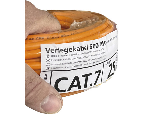 Datenkabel CAT.7 25m orange AWG 27/1