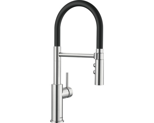 Robinetterie de cuisine haute pression Blanco CATRIS-S Flexo PVD acier 525792 Robinet de cuisine avec bec haut et douchette