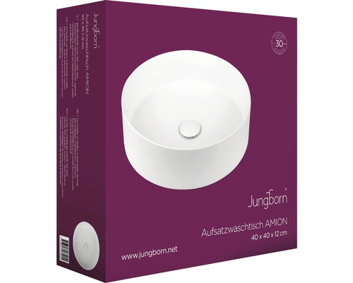 Vasque à poser Jungborn Amion 40 x 40 x 12 centimètres dans son emballage