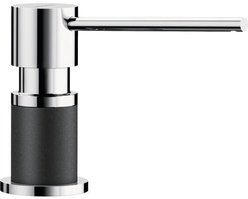 Distributeur de liquide vaisselle Blanco LATO laiton aspect Silgranit anthracite/chrome 525810