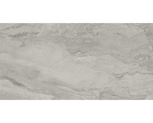 Feinsteinzeug Wand- und Bodenfliese Sicilia Grigio poliert grau 60x120 cm