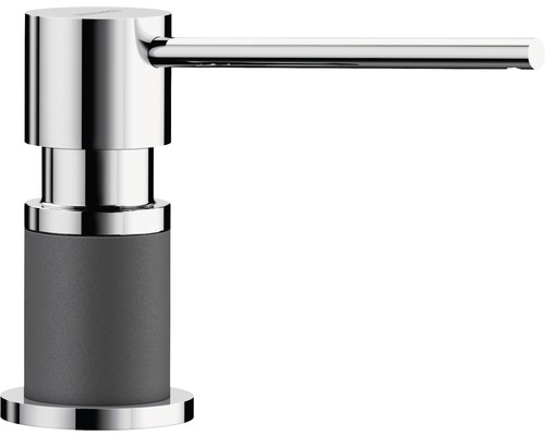 Distributeur de liquide vaisselle Blanco LATO laiton style Silgranit gris pierre/chrome 525817